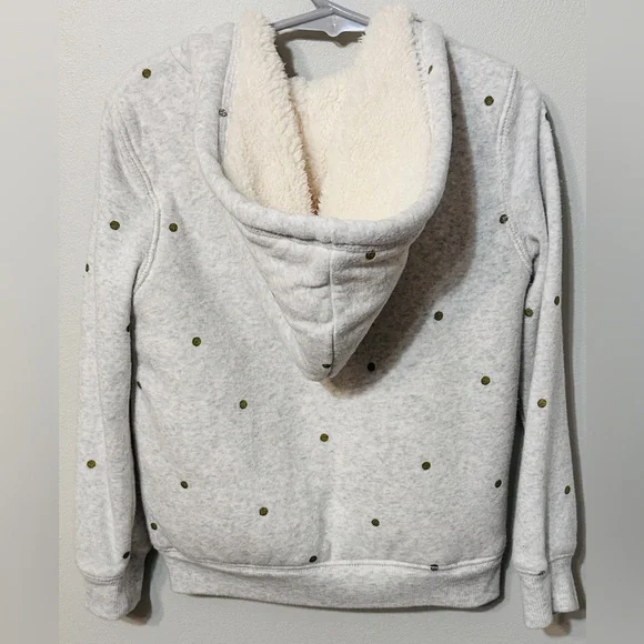 EUC OshKosh B'gosh Zip-Up Polka Dot Sherpa Lined Hoodie. - Picture 6 of 7